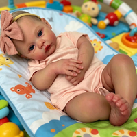 48cm Reborn Baby Mädchenpuppe, realistisch, handgefertigt aus Vinyl, lebensechte Neugeborenen- und Kleinkindpuppe mit Zubehör, Spielzeuggeschenk