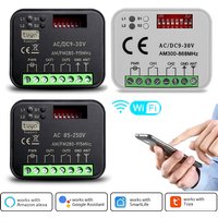Tuya WiFi Switch Universal RX-MULTI Garage Door Gate Remote Control Receiver Smart Controller 300-868MHz AC/DC 9-30V AC 85-250V