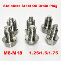 Edelstahl M8/10/12/14/16/18/20/24 1.5 1.25 1.75 Magnetischer Motor-Ölablassstopfen Schraube Mutter Bolzen Ölwanne-Ablassmutter