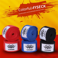 2PCS 1.5/3/5m Boxing Hand Wraps Black Red Blue Breathable Boxing Wrist Strap Polyester Stretchable Boxing Hand Gloves