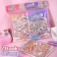 40Sences in 2Books Cartoon Landscape DIY Toy Game Sticker Album Book Festival Birthday Present Gift for Kid Girl Child