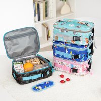 Cartoon Insulated Lunch Bag Cute Floral Printed Food Handbags Portable Thermal Lunch Bag Fresh-Keeping Bag Tote for Student