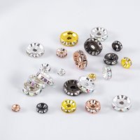 100Pcs Metal Crystal Beads 4/6/8/10mm Rhinestone Rondelle Spacer Beads For Jewelry Making Bracelet Necklace DIY Accessories