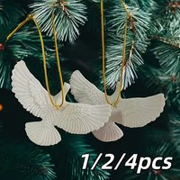 1-6pcs Style Friendship Doves Peace Doves Resin Christmas Ornament Doves Best Gift for Someone Special Party Gifts Outdoor