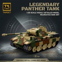 Classic Tank Series Building Blocks Collection Panzer V Panther 424 Heavy Tank Model Kit Assembly for Christmas Toys