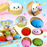 NEW Simulated Dumpling Squishy Relaxing Relieve Anxiety Antistress Enhance Happiness Reusable Rebound Squeeze Reliever Toy