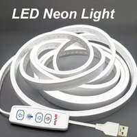 5V USB Dimmable Neon LED Strip Lights Flexible Ribbon Tape Light Strip for Bedroom Cabinet Kitchen DIY Home Lighting