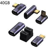 USB C Adapters U-Shape Straight Angle 40Gbps USB C Adapter Type C Male to Female converter 100W fast Charging For Macbook tablet