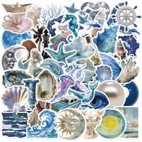 10/25/50pcs Aesthetic Mixed Blue Ocean Sea World Stickers for DIY Notebook Laptop Phone Suitcase Kids Toy Decals Helmet