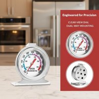 Mini Dial Oven 300°C Stainless Steel Stand Up Temperature Meter Baking Roasting Cooking Monitoring Tool