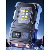 Mini Led Cob Flashlight Portable Tail Ajustable-angle Dual Lights Usb Charged Multiple Lighting Modes Multifunctional Hands-free