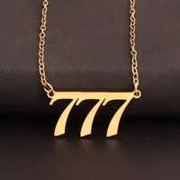 Stainless Steel Angel Number Lucky Numbers Necklaces 111 222 333 444 555 888 999 777 666 Pendant Necklace Charms Jewelry