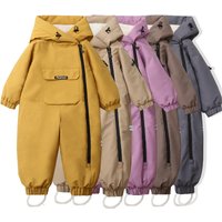 Combinaison chaude et rembourrée pour bébé, idéale pour l'hiver, pour garçons et filles, épaisse, avec doublure en velours, en coton, veste intégrale, combinaison pour enfants, manteau à capuche pour