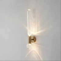 Modern Long Strip Glass Wall Lamps Living Room Bedroom Restaurant Home Decor Lighting Fixture Loft Golded Sconces Bedside Lights