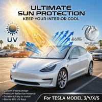 Folding Windshield Sunshade for Tesla Model Y 3 2017-2025 2026 Summer Heat Protection Sun Visor Accessories