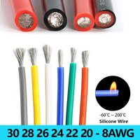 1/5/10M Soft Silicone Rubber Copper Cable 30 28 26 24 22 20-8AWG Flexible DIY LED Lighting Wires Electrical Power Cord Car Wires image 4