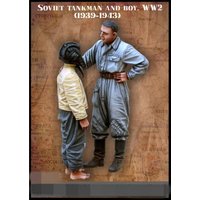 1/35 resin soldier model GK Soviet tank soldier and boy - unassembled and unpainted DIY kit 925R