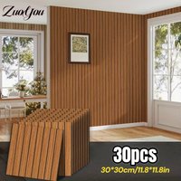 3D Grooved Wood Grain Wall Stickers Self-Adhesive Wallpaper Luxury for Living Room Peel and Stick Wall Panels for Interior Decor