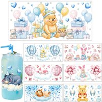 Cute Anime Cartoon Winnie Theme UV Sticker DIY Decals 3D transfers uvdtf tumbler seal stickers 16oz uv dtf cup wraps
