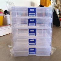 5 boîtes de rangement en plastique transparent pouvant accueillir des petits articles, des petits jouets, des décorations, des petites cartes, un stockage tri, pas en désordre