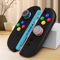Cute Circle D-Pad AKSW-329 Silicone Thumb Grips Set for Switch 2,ABXY Key Buttons Sticker,Joystick Cover Caps For Switch 2
