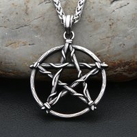 Fashion Gothic Star of David Pendant Necklace Men's Stainless Steel Punk Vintage Simple Pentagram Necklaces Unique Jewelry Gifts