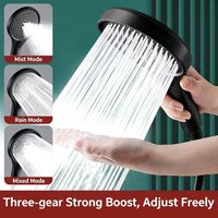 Big Shower Head 3 Modes Adjustable High-pressure Shower Head Large Panel Water Saving Flow Shower Faucet Nozzle Universal Set