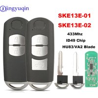 jingyuqin 2/3 Buttons Smart Car Key For MAZDA CX-3 CX-5 Axela Atenza Model SKE13E-01 SKE13E-02 Control 433Mhz ID49Chip