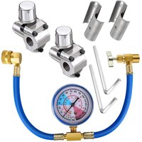 3 Pack BPV31 Hose Refrigerant Valve Bullet Piercing U-type Bullet Piercing Tap Valve Kit Hose Refrigerant Tap with Gauge R134a
