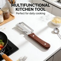 Solid Wooden Handle Stainless Steel Peeler Multifunctional Kitchen Tool Fruit Vegetable Peeling Cutter
