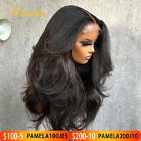 Double Texture Kinky Straight And Body Wave 5x5 Transparent Lace Closure Pre Plucked Human Hair Glueless Wig Ready To Wear