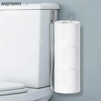 Wall Mounted Iron Toilet Paper Towel Rack Storage Roll Holder - Bathroom Organizer