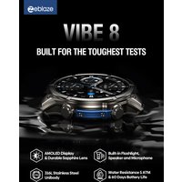 NEW 2025 Zeblaze VIBE 8 Voice Calling 1.43" AMOLED Display Smart Watch Built-in Flashlight Heart Rate Blood Pressure Smart Watch