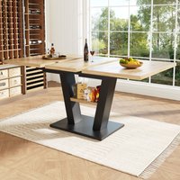 Ausziehbarer Esstisch (118-157×70×75cm), Tisch, Küchentisch, Ausziehtisch, Mit Hilfe Interner Einlegeplatten Ausziehbar Auf 118-157cm, Für Küche Und Wohnzimmer