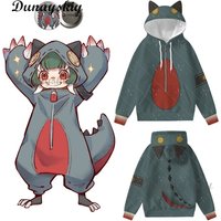 Gachiakuta Guita Cat Ears Hoodie Cosplay Printed Long Sleeve Sweatshirt Men Women Daily Wear Anime Themed Casual Clothes