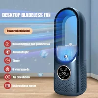 New Bladeless Fan Portable Air Conditioner LED Display Desktop Fanless Blade Cooler 6-speed Adjustable Portable Air Cooling Fan