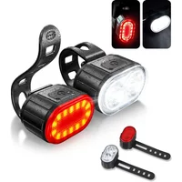 AliExpress NONE USB Rechargeable Bicycle Lights Bike Safety Warning Lamp Outdoor Waterproof Cycling Flashlight For Mountain And Road Bikes