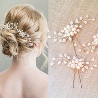 Elegant Bridal Handmade Pearl Flower Crystal Hairpin Pin Clevis Beautiful Crystal Hair Accessories Wedding Hair Pins