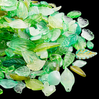 30/50/100pcs Mixed Style Green Leaves Loose Beads Glass Material Crystal Bead For Earrings Bracelet DIY Jewelry Making Supplies
