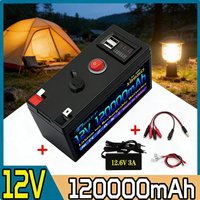 18650 Solar Lithium Battery 120Ah 12.6V with Built-in 30A BMS High Current Electric Vehicle Battery And 12V Charger