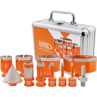 BGTEC 11pcs/set Drilling Core Bits Kit 6-100mm Hole Saw With Chamfer Milling and Grinding Porcelain Ceramic Tile Marble Granite