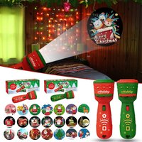 Christmas Flashlight Projector Lamp Toys 24 Patterns Santa Christmas Tree Flashlight Projector Torch Lamp Kid Xmas Gift 2023