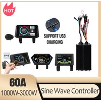 Uart2 Ebike Controller 1000W-3000W Controller for Electric Bike S966 NFC/UKC1 Display Kit E Scooter Sine Wave Controller 60A