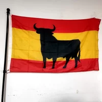 Spain Bull Flag 90x150cm Premium Polyester - Printed Outdoor/Indoor Hanging Banner for Festivals, Bullfighting Events Home Decor