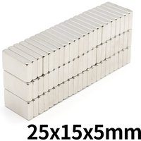 25x15x5mm Block Super Strong Neodymium Magnet N35 Powerful Magnetic NdfeB Permanent Refrigerator Magnet imanes DIY