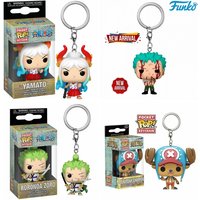 2024 NEW FUNKO POP One Piece YAMATO RORONOA ZORO Chopper Keychain Toy NAMI LUFFY TARO LAW D. ACE POCKET Pop Keychains Toys