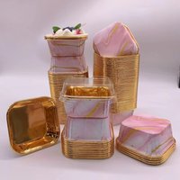 Set, 50Pcs Disposable Paper Baking Cups, Disposable Cupcake Cups with Lids, Heat Resistant Glossy Cupcake Liners, Muffin Cups