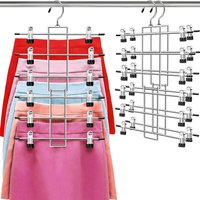 Pants Hangers with Clips, Space Saving Hanging Closet Organizer Skirt Hangers with 360° Swivel Hook, Closet Organizer Hangers.