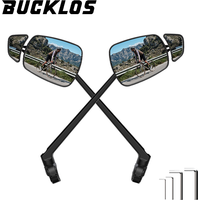 BUCKLOS Bike Rear View Mirror 360° Rotatable Small Auxiliary Mirror Wide Angle Clear Anti-Glare Rearview Mirror Adjustable Parts