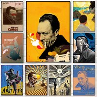 Classic Existentialist Literary Icon Art A-Albert Camus Poster Wall Art Print Poster Decorative Mural Home Decor Gift Unframed